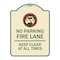 Signmission Fire Lane Keep Clear All Times W/ Graphic Heavy-Gauge Aluminum Sign, 24" x 18", TG-1824-23984 A-DES-TG-1824-23984 - alternate 1